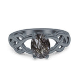 Art Deco Oval Natural Stone Trinity Ring