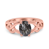 Art Deco Oval Natural Stone Trinity Ring