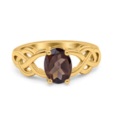 Art Deco Oval Natural Stone Trinity Ring