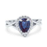 Pear Teardrop Natural Stone Twisted Ring