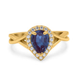 Pear Teardrop Natural Stone Twisted Ring