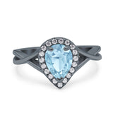 Pear Teardrop Natural Stone Twisted Ring