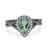 Pear Teardrop Natural Stone Twisted Ring