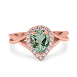 Pear Teardrop Natural Stone Twisted Ring