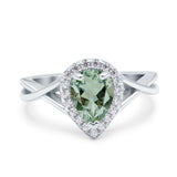 Pear Teardrop Natural Stone Twisted Ring