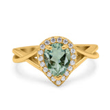 Pear Teardrop Natural Stone Twisted Ring