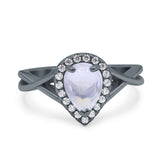 Pear Teardrop Natural Stone Twisted Ring