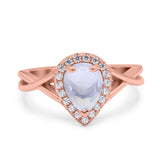 Pear Teardrop Natural Stone Twisted Ring