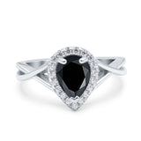 Pear Teardrop Natural Stone Twisted Ring