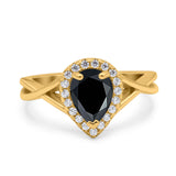 Pear Teardrop Natural Stone Twisted Ring