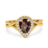 Pear Teardrop Natural Stone Twisted Ring