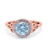 Art Deco Round Natural Stone Triquetra Ring