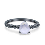 Pear Teardrop Natural Stone Solitaire Ring