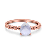 Pear Teardrop Natural Stone Solitaire Ring