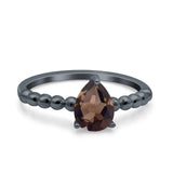 Pear Teardrop Natural Stone Solitaire Ring