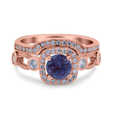 Two Piece Round Natural Stone Ring