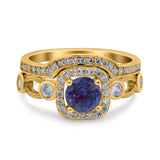 Two Piece Round Natural Stone Ring