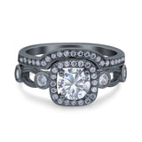 Two Piece Round Natural Stone Ring