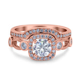 Two Piece Round Natural Stone Ring
