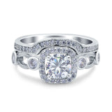 Two Piece Round Natural Stone Ring