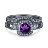 Two Piece Round Natural Stone Ring