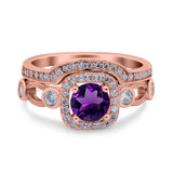 Two Piece Round Natural Stone Ring