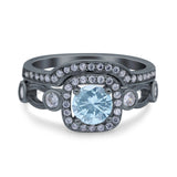Two Piece Round Natural Stone Ring