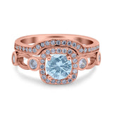Two Piece Round Natural Stone Ring