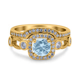 Two Piece Round Natural Stone Ring