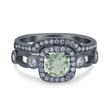 Two Piece Round Natural Stone Ring
