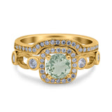 Two Piece Round Natural Stone Ring