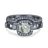 Two Piece Round Natural Stone Ring