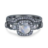 Two Piece Round Natural Stone Ring
