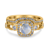 Two Piece Round Natural Stone Ring
