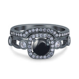 Two Piece Round Natural Stone Ring