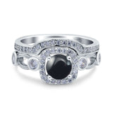 Two Piece Round Natural Stone Ring