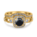 Two Piece Round Natural Stone Ring