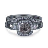 Two Piece Round Natural Stone Ring