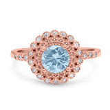 Floral Art Deco Round Natural Stone Ring