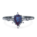Pear Teardrop Natural Stone Cluster Ring