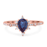 Pear Teardrop Natural Stone Cluster Ring