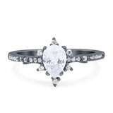 Pear Teardrop Natural Stone Cluster Ring