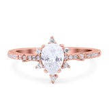Pear Teardrop Natural Stone Cluster Ring