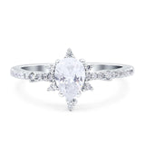 Pear Teardrop Natural Stone Cluster Ring