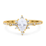 Pear Teardrop Natural Stone Cluster Ring