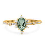 Pear Teardrop Natural Stone Cluster Ring
