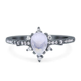 Pear Teardrop Natural Stone Cluster Ring