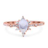 Pear Teardrop Natural Stone Cluster Ring