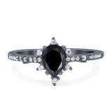 Pear Teardrop Natural Stone Cluster Ring