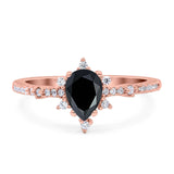 Pear Teardrop Natural Stone Cluster Ring